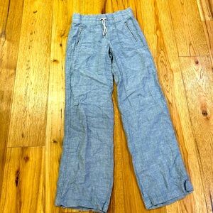 Athleta wide leg linen pants. 6T blue